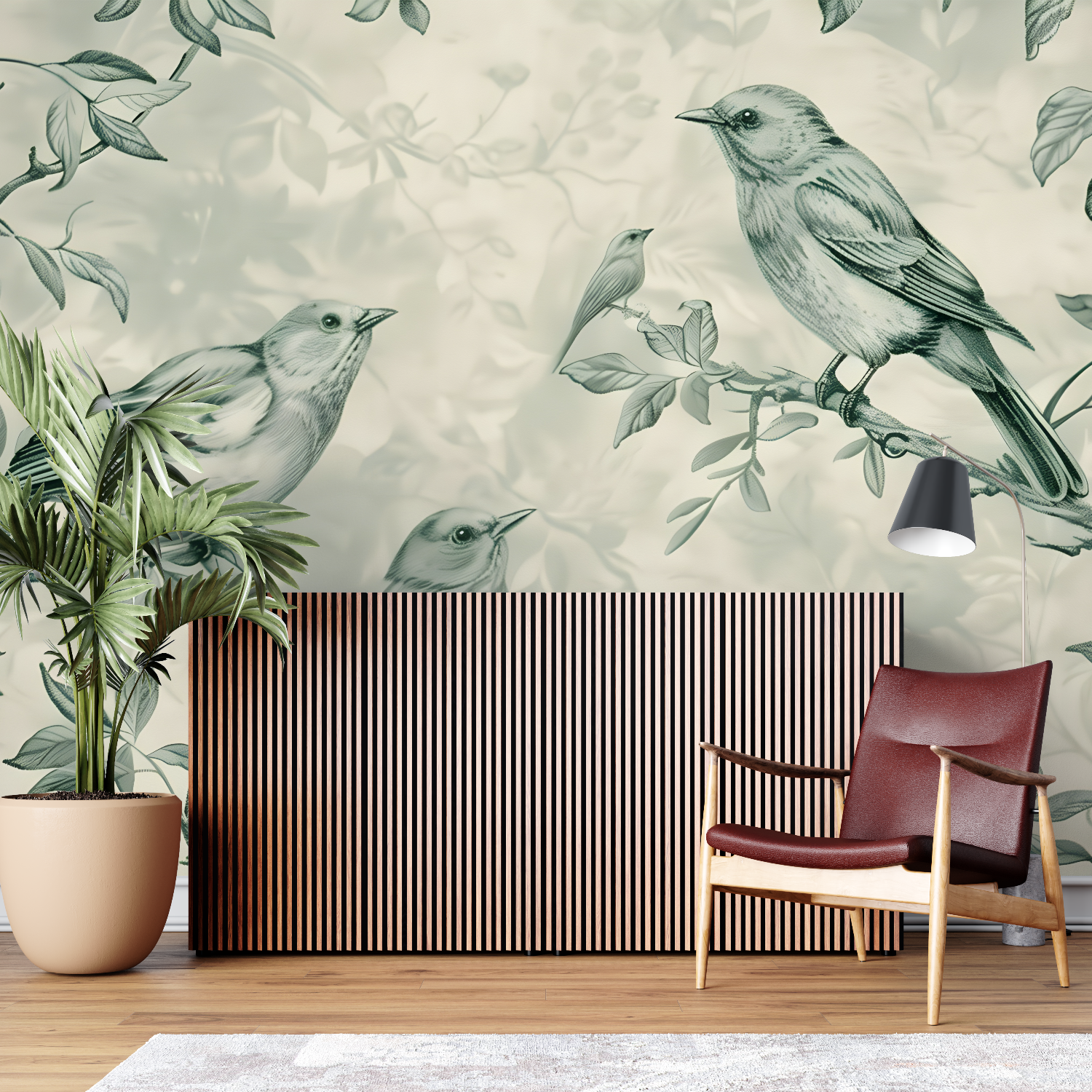 Papier Peint Oiseaux Vert - leroy merlin