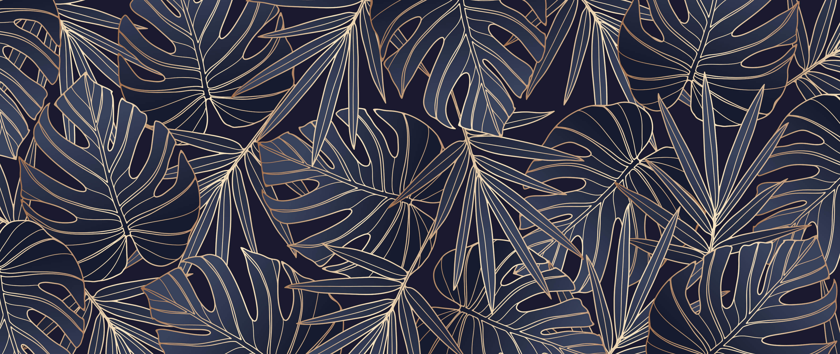 Papier Peint Bleu Doré