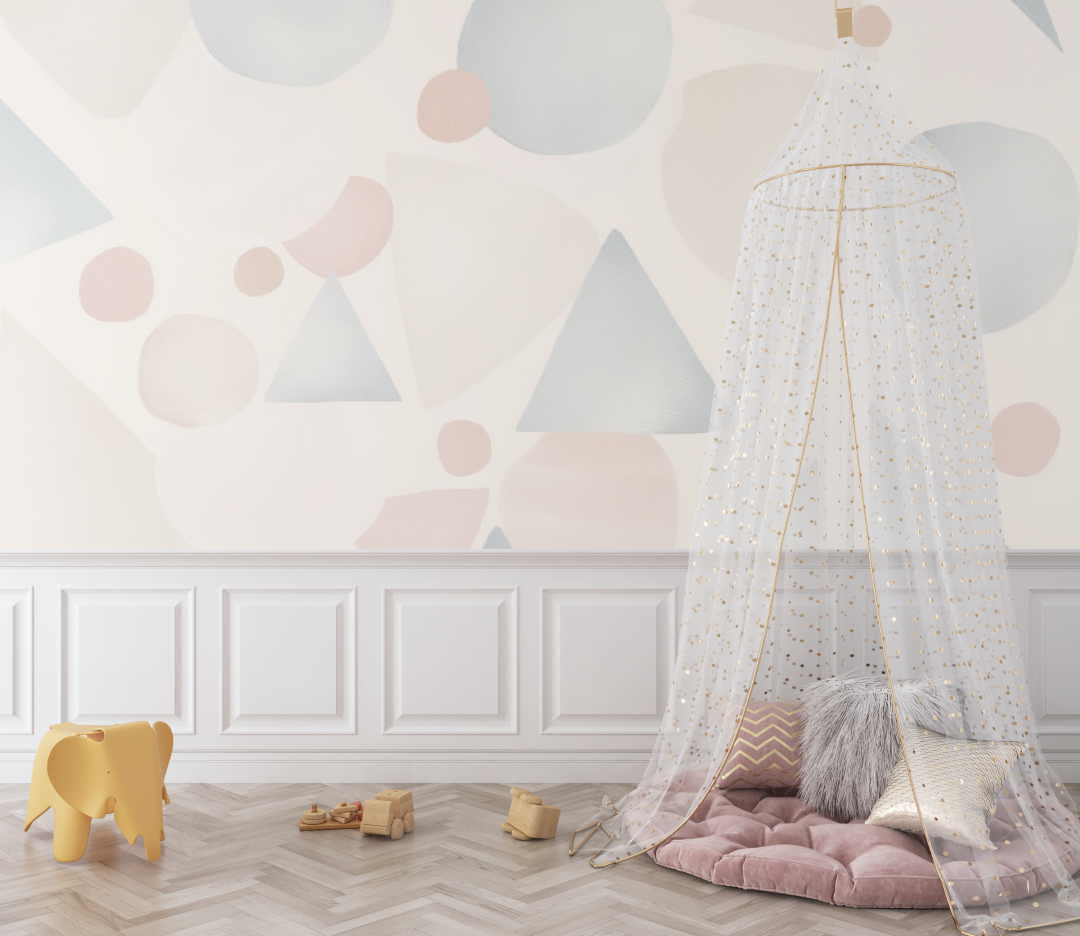Papier peint bébé Motif géométrique scandinave - chambre bébé