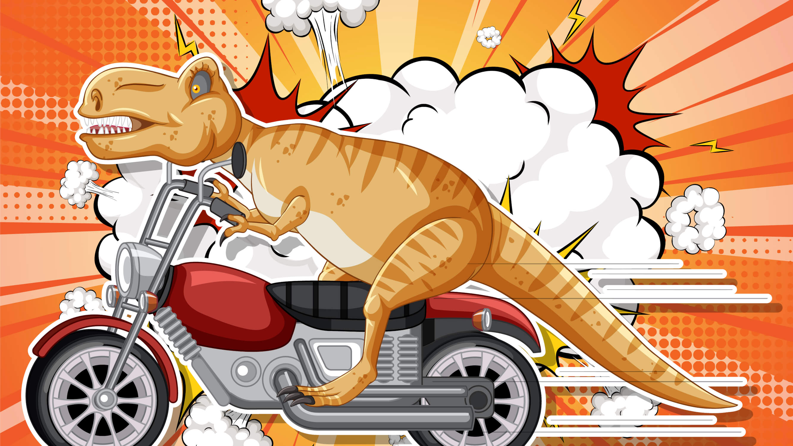 Papier Peint Dinosaure Moto