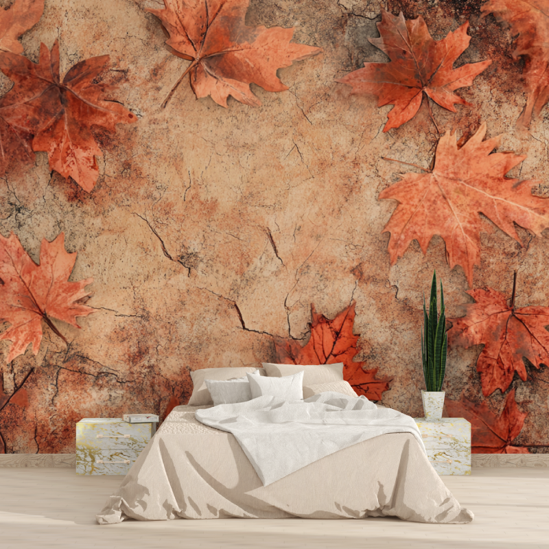Papier peint terracotta effet bois patine tapisserie 2025