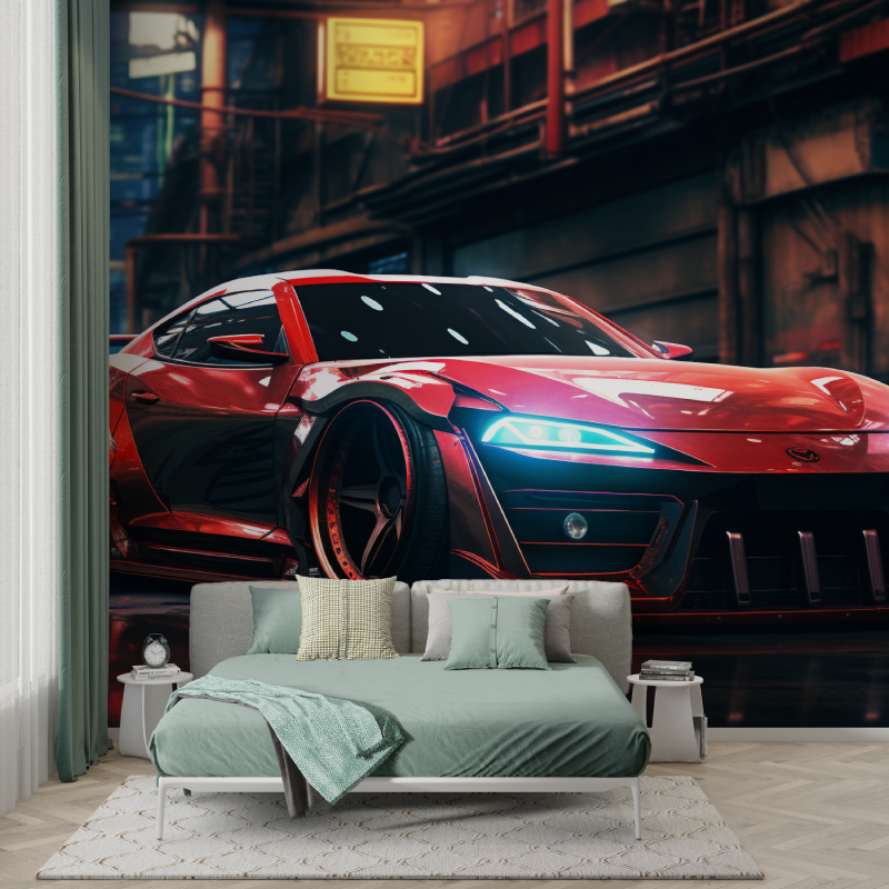 Papier peint voiture tuning de nuit murs