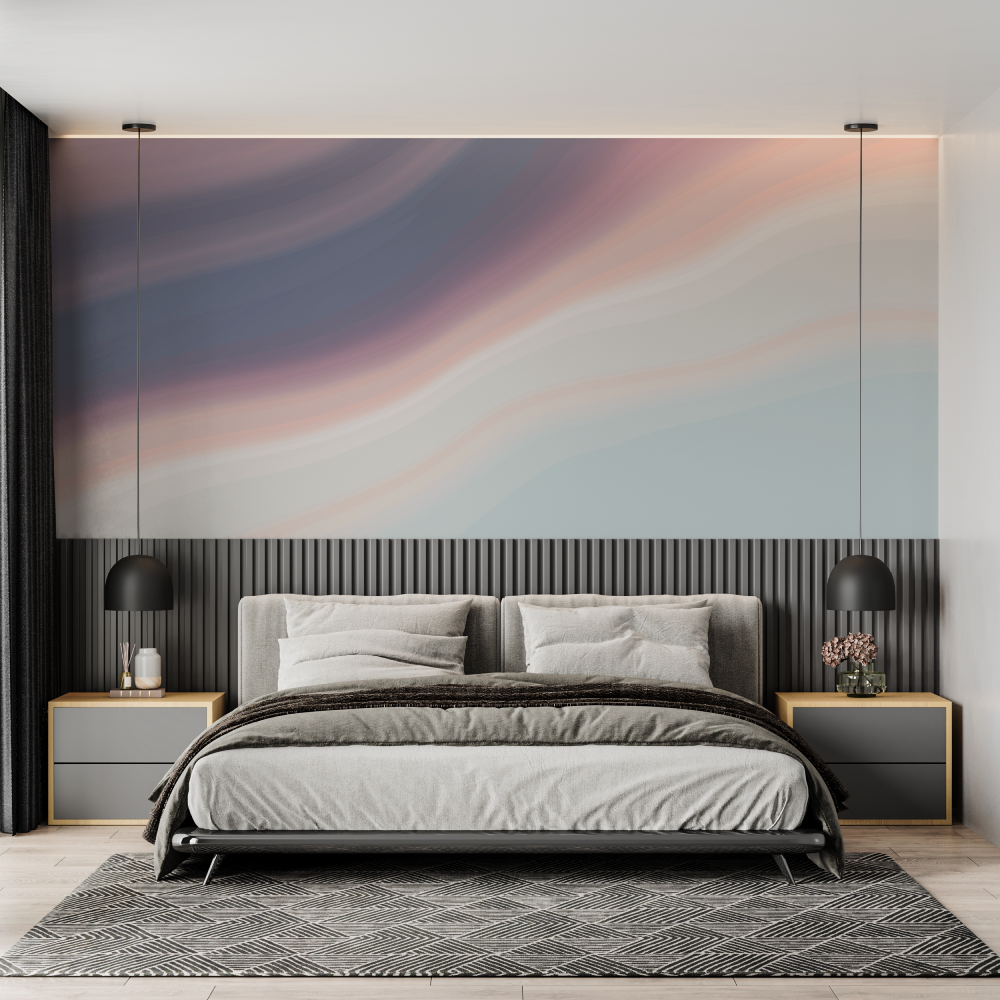Papier peint aquarelle degrade boheme chambre adulte