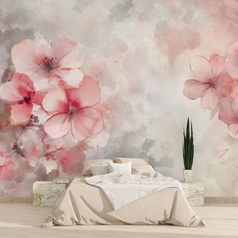 Papier peint aquarelle fleurs f...abstraites tapisserie 2025