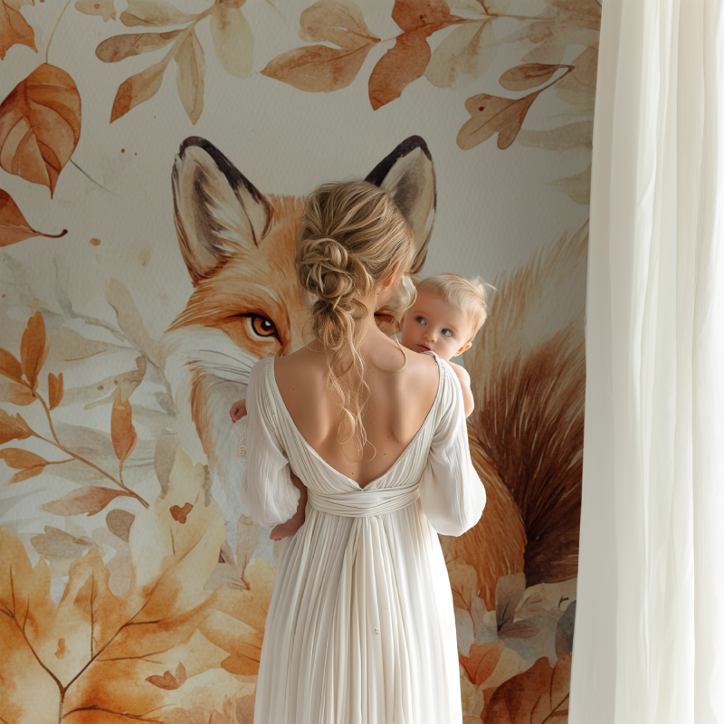 Papier peint renard en automne bb123