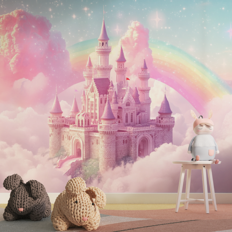 Papier peint princesse chateau ...ages tapisserie pour fille