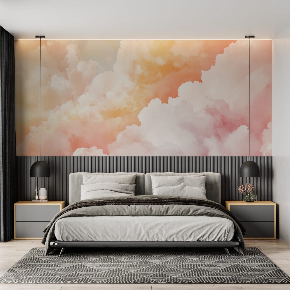 Papier peint aquarelle ciel nua... crepuscule chambre adulte