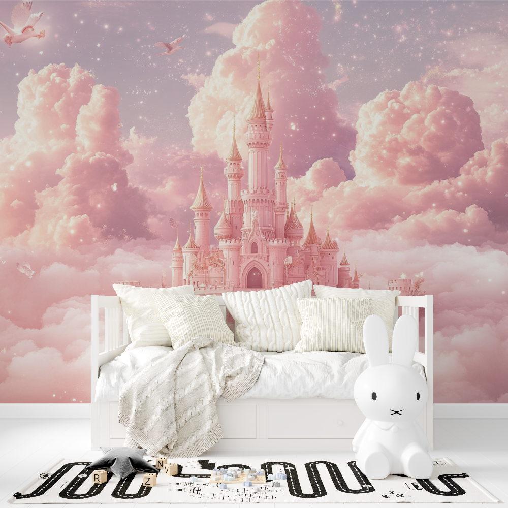 Papier peint chambre fille chateau tapisserie fille