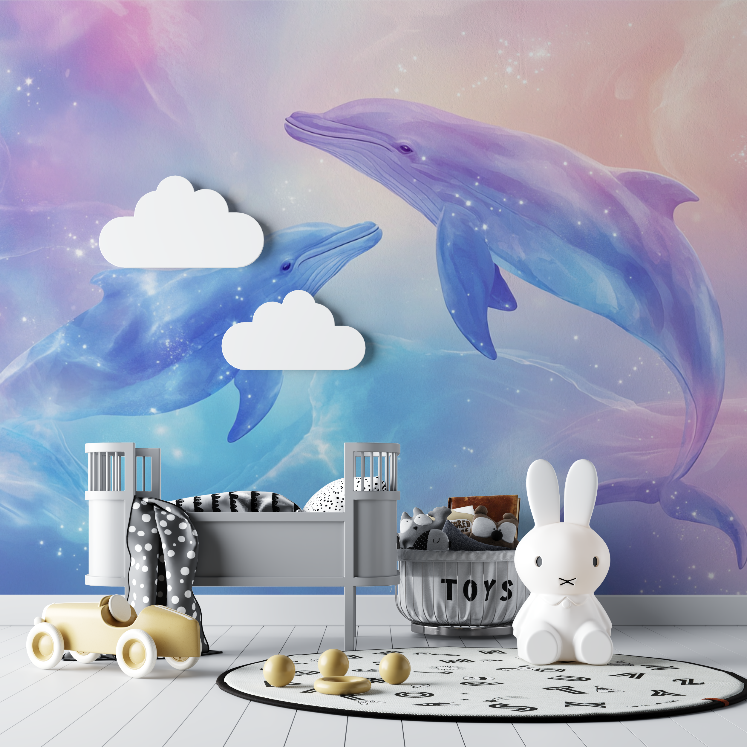 Papier peint animaux marins bebe tipi