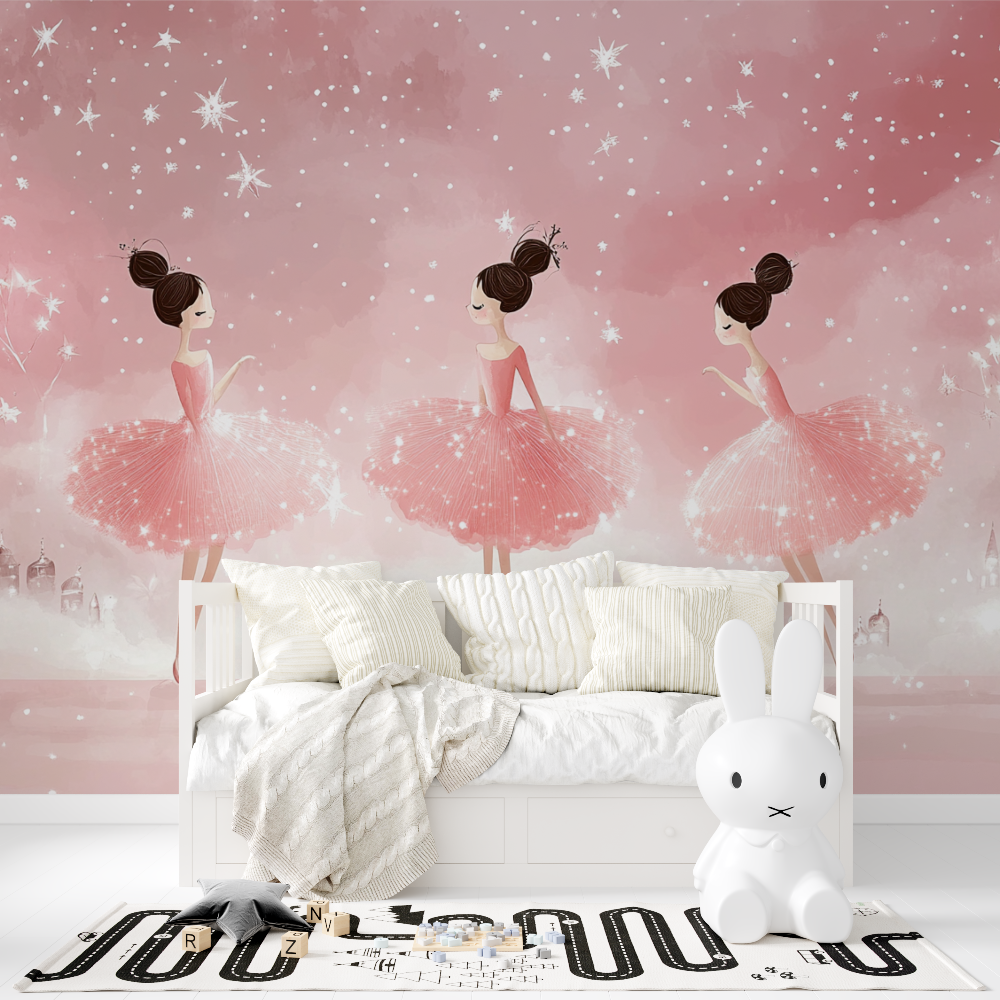 Papier peint ballerines tapisserie fille