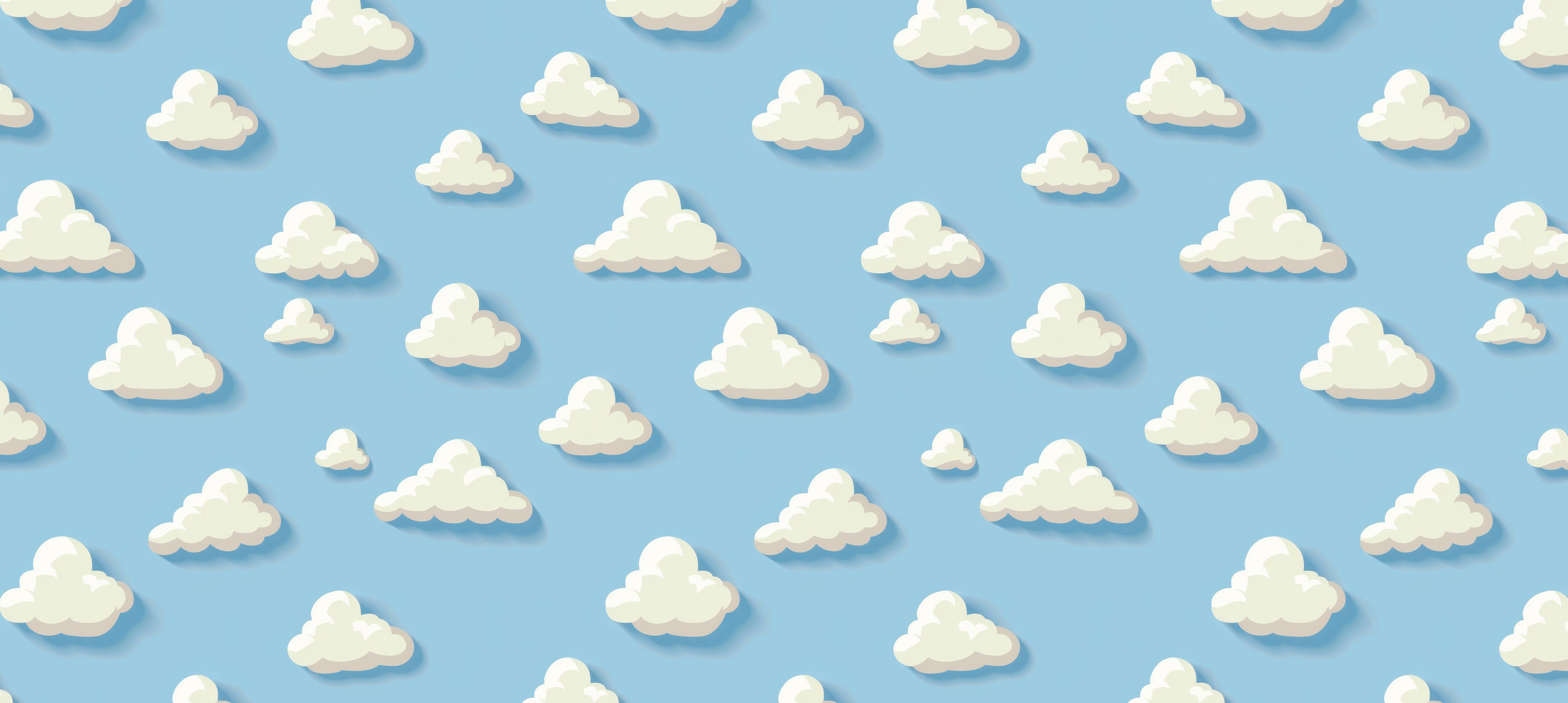 Papier peint Nuages bleu pour bébé
