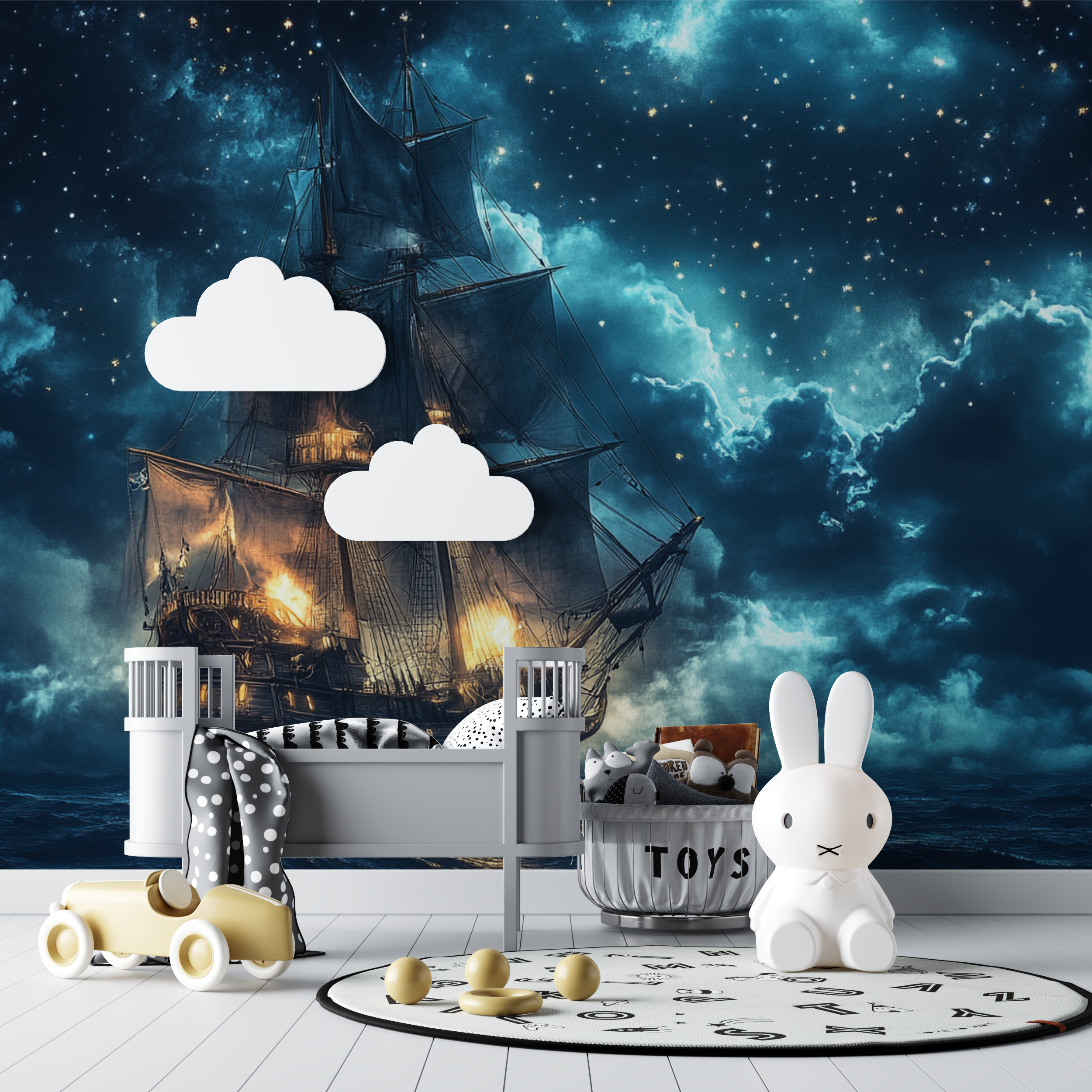 Papier peint pirate navire bebe tipi