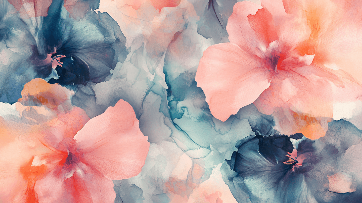 Papier Peint Aquarelle Pétales Floraux Abstraits Et Fluides
