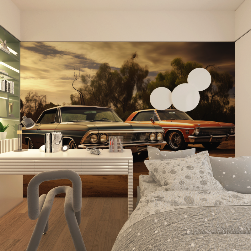 Papier peint deux vieilles voit...caines chambre adolescents