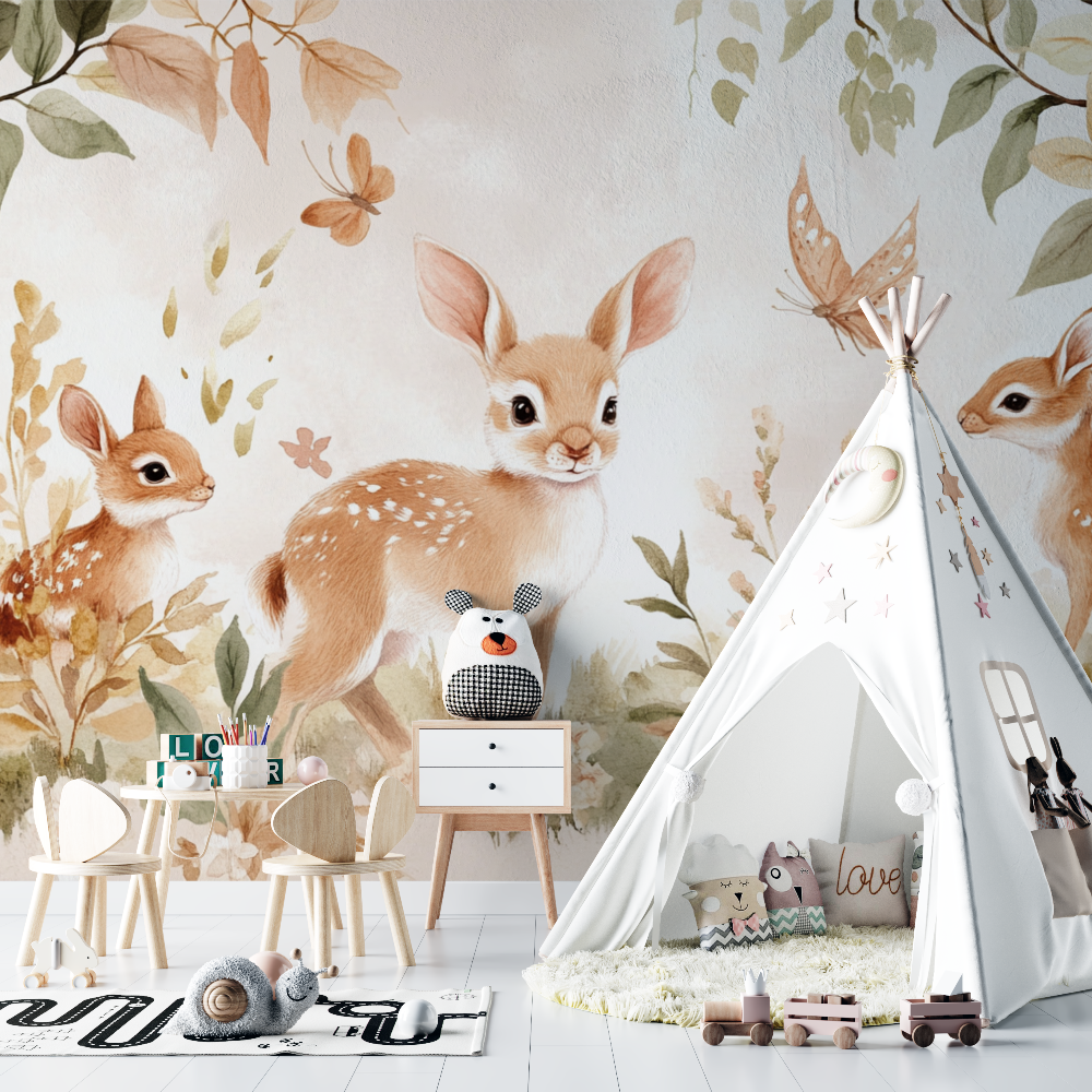 Papier peint foret doux bebe chambre bebe