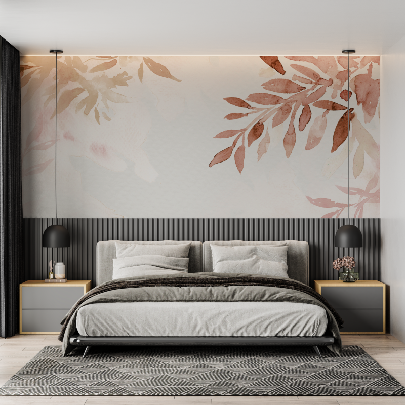 Papier peint aquarelle teintes terreuses mural adulte
