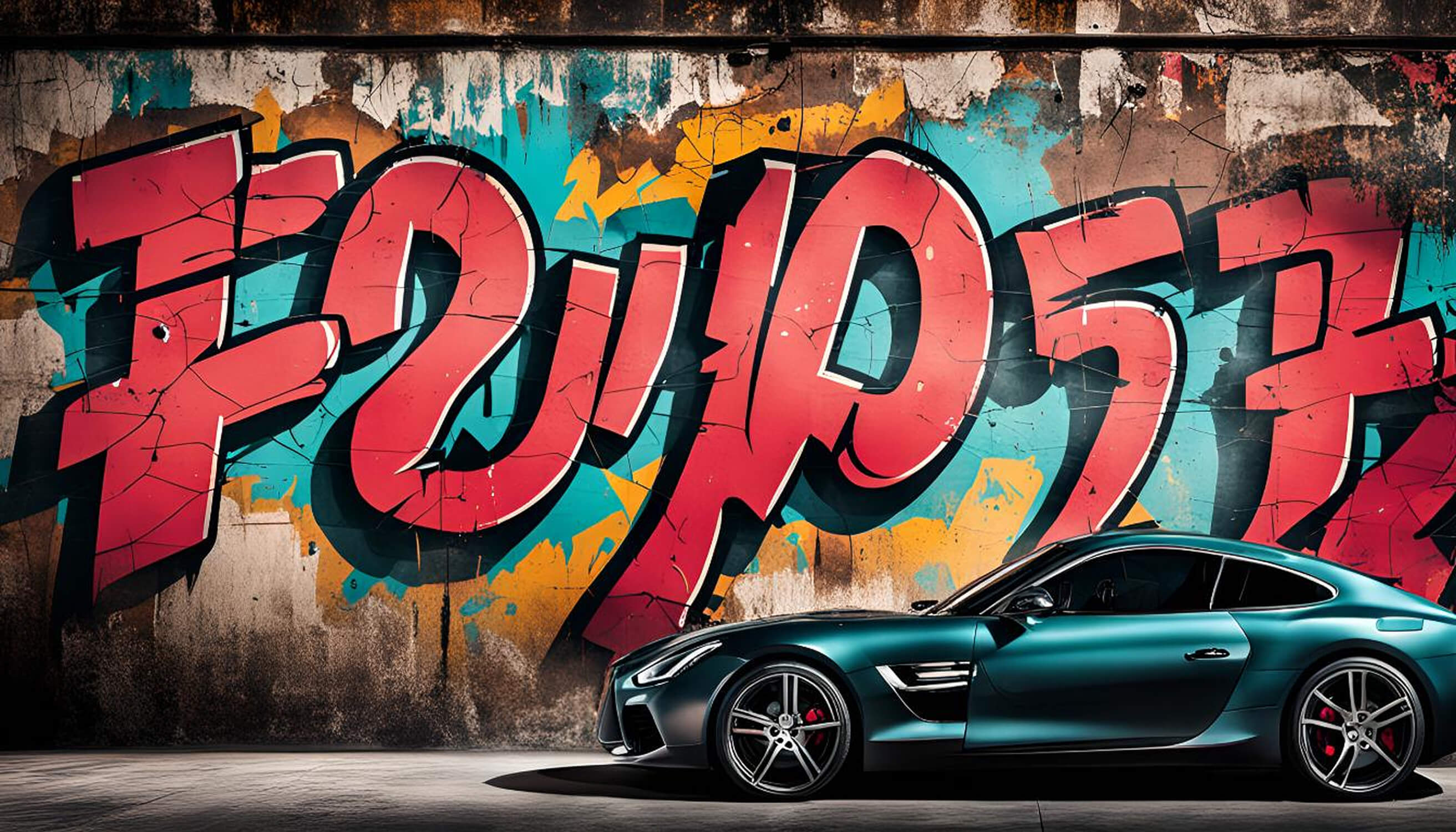 Papier Peint Graffiti Voiture De Course