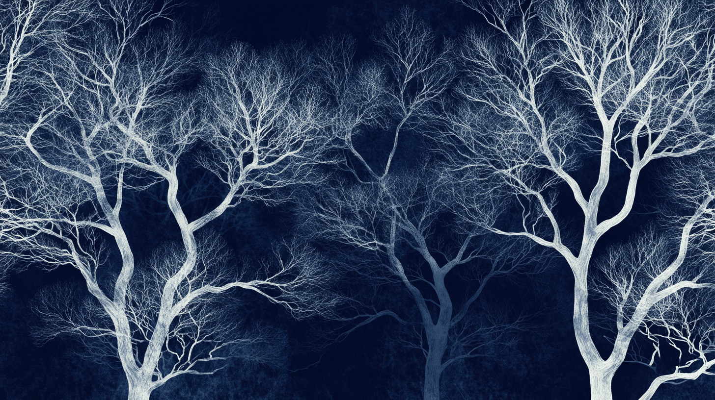 Papier Peint Arbre Blanc Nocturne