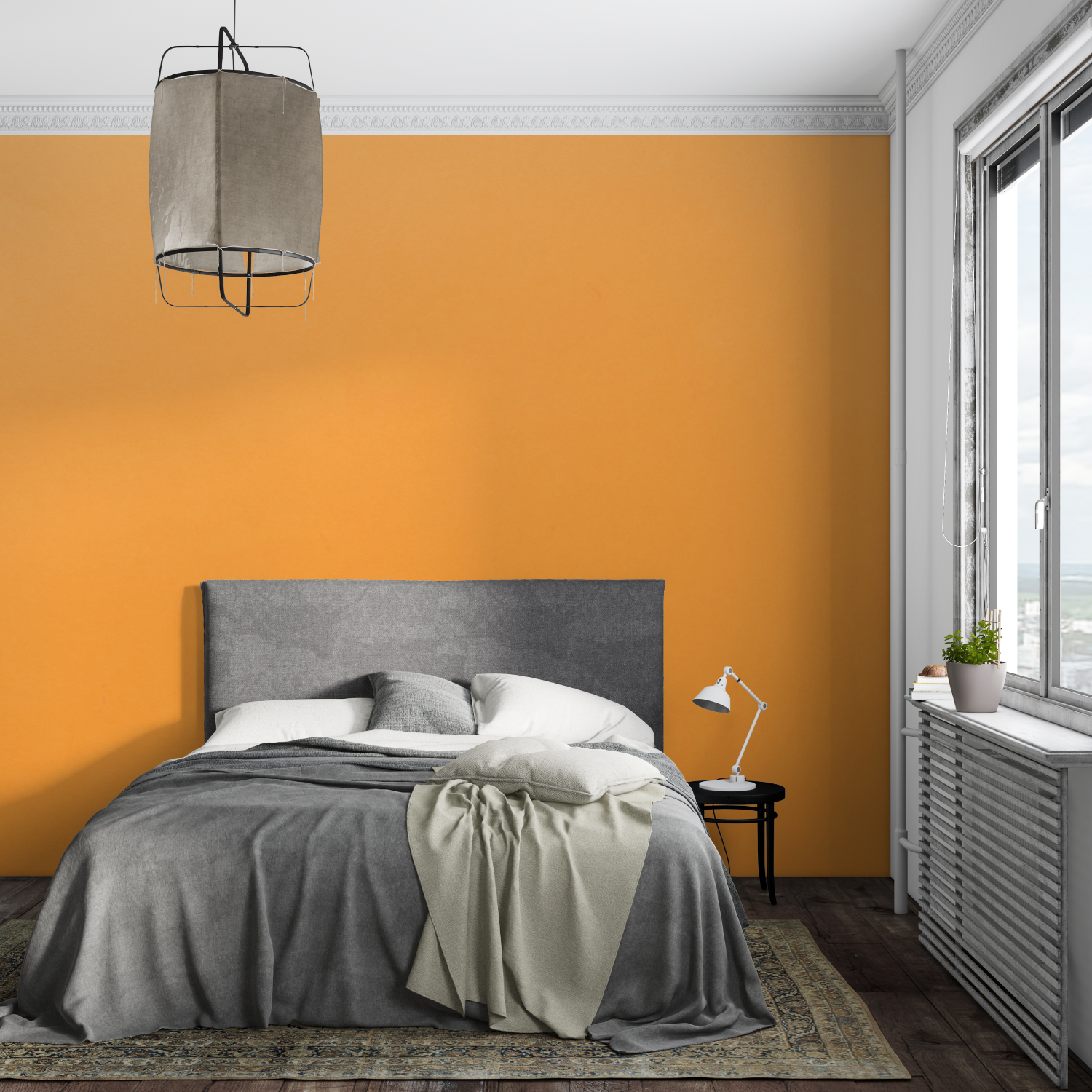 Papier Peint Orange Uni - sur mesure
