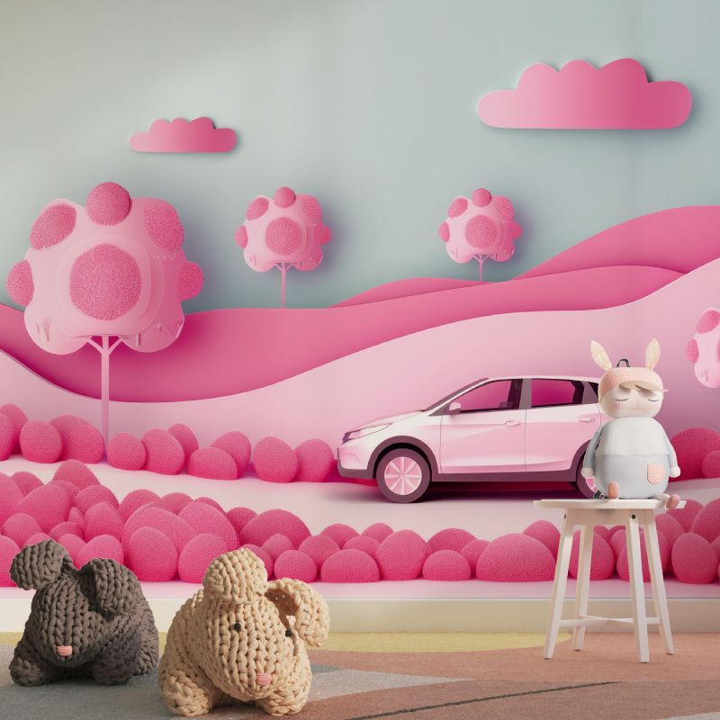 Papier peint pour chambre voitu...e 3d tapisserie pour fille