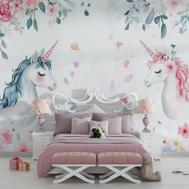 Papier peint chambre bebe theme...ites fleurs chambre filles