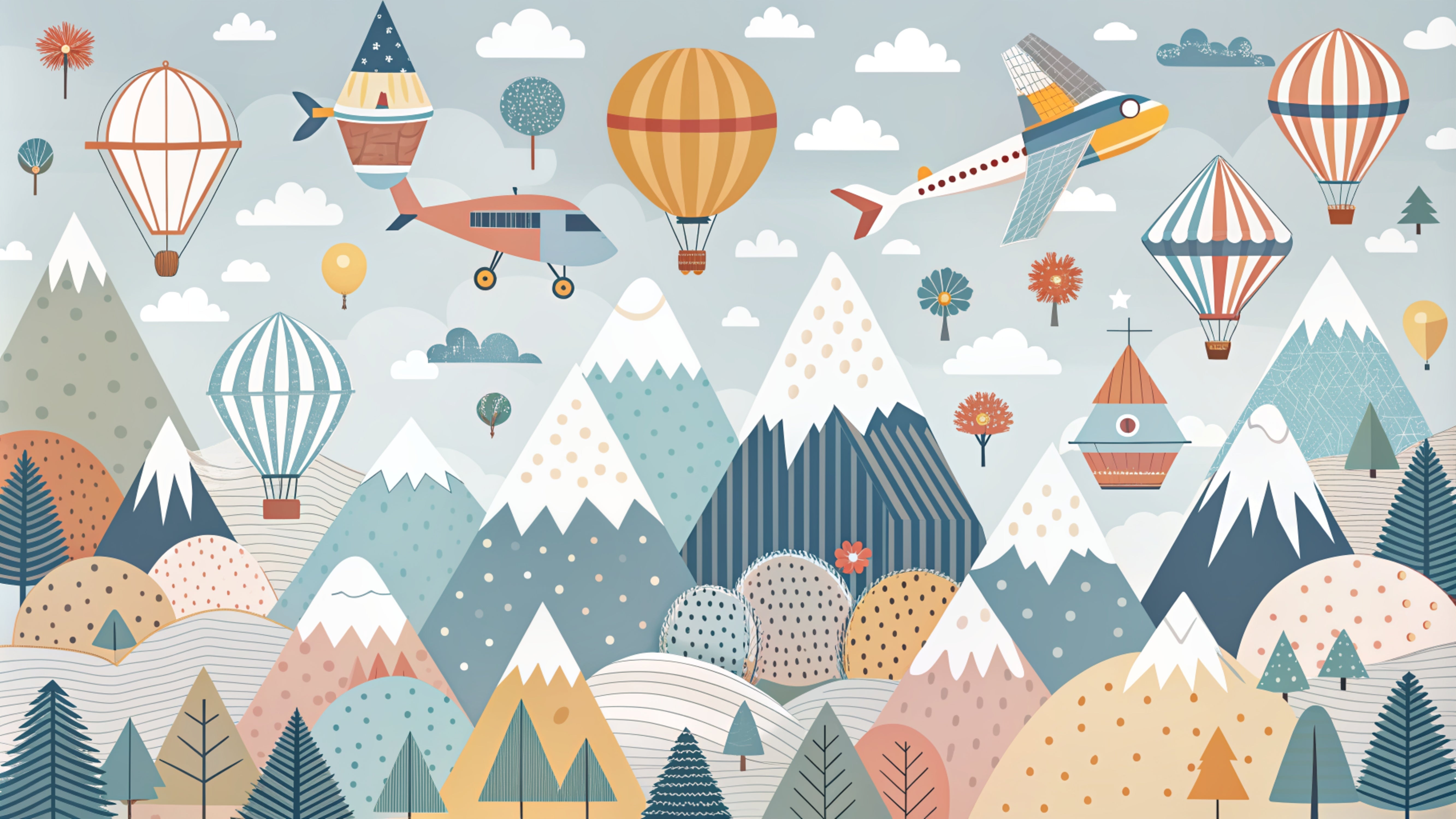 Papier peint Aventure montagneuse bébé