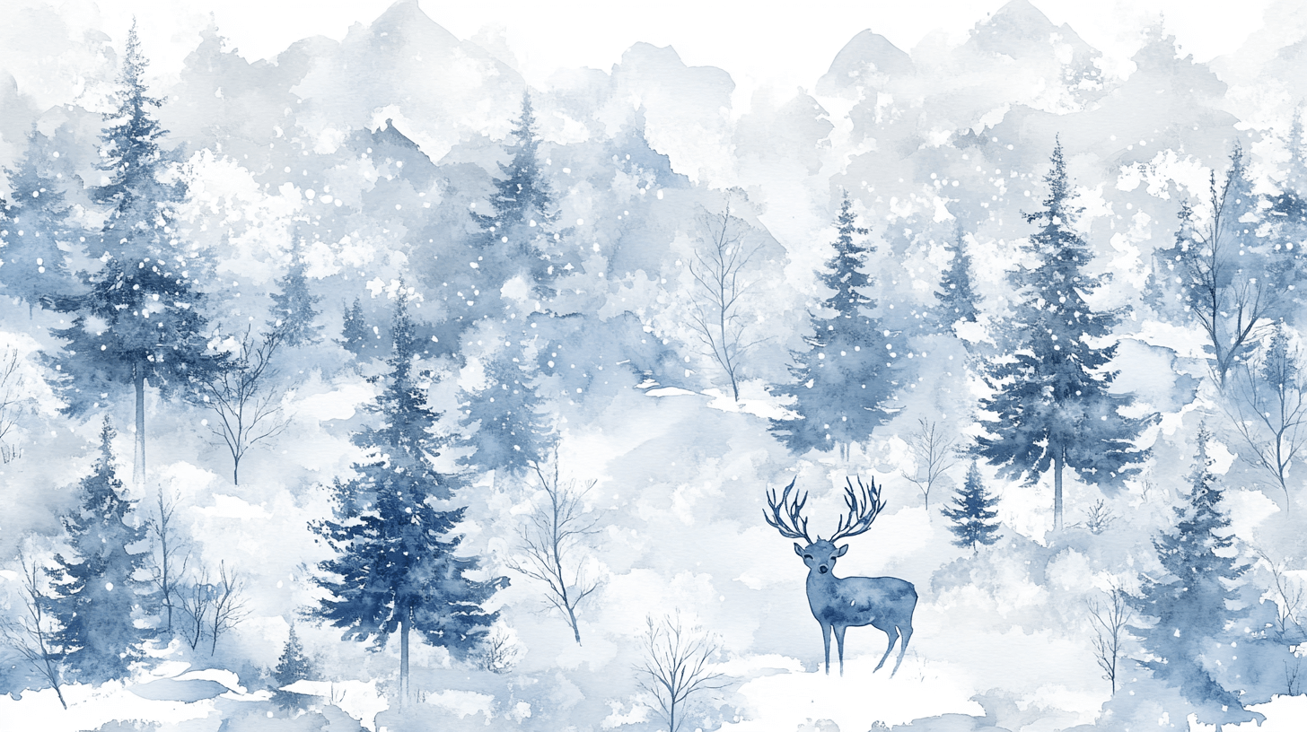 Papier Peint Forêt En Hiver