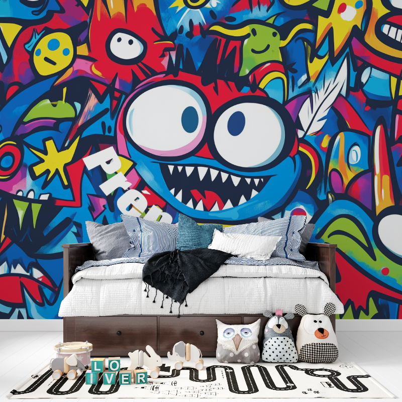 Papier peint graffiti prenom panoramique garcon