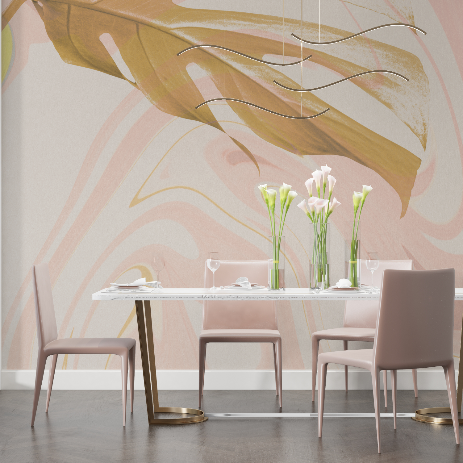 Papier peint aquarelle degrade cocooning salon