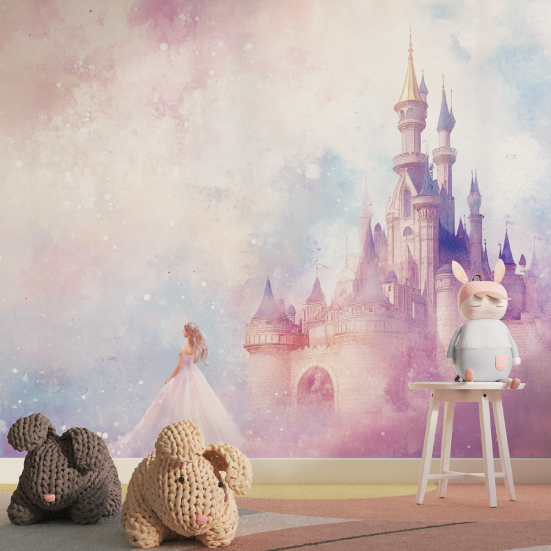 Papier peint princesse aquarelle tapisserie pour fille