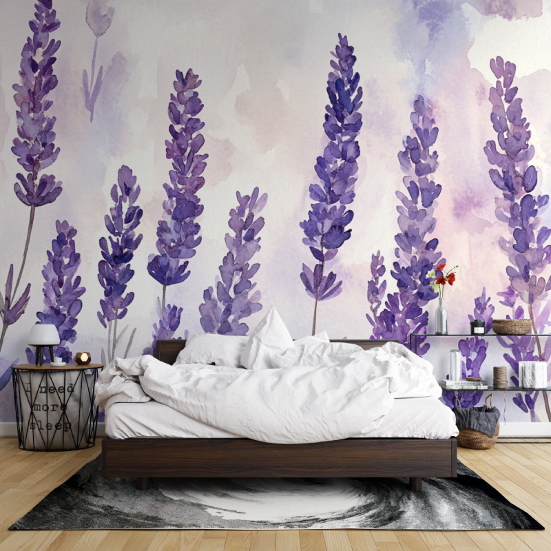 Papier peint lavande tendance leroy merlin mur