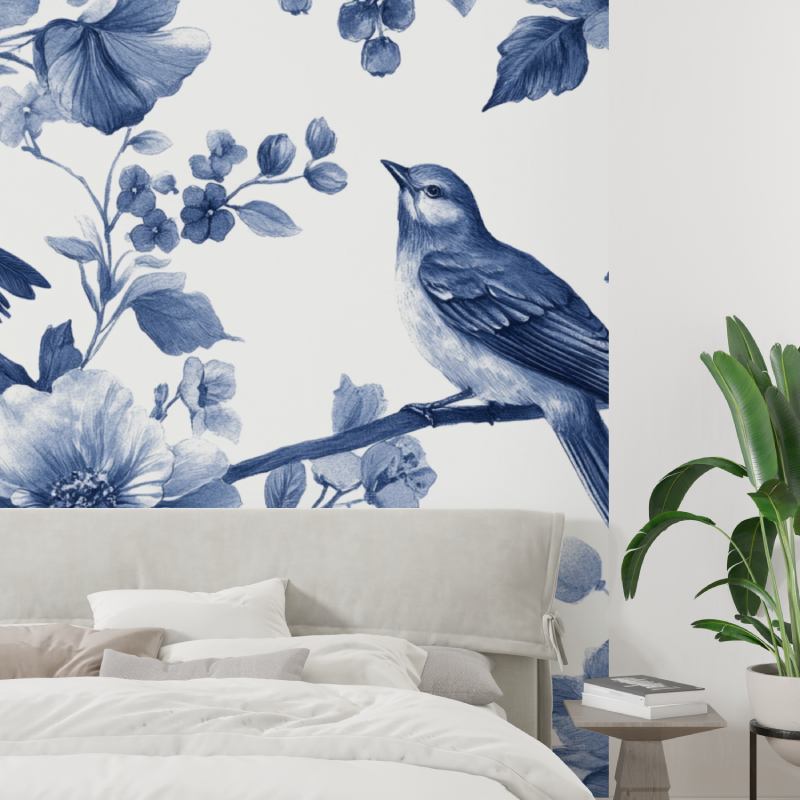 Papier peint aquarelle jardin b...onieux tapisserie tendance