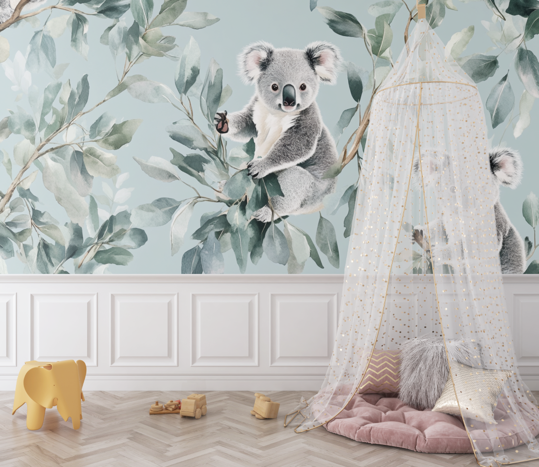 Papier peint koala dans le calme du soir bebe