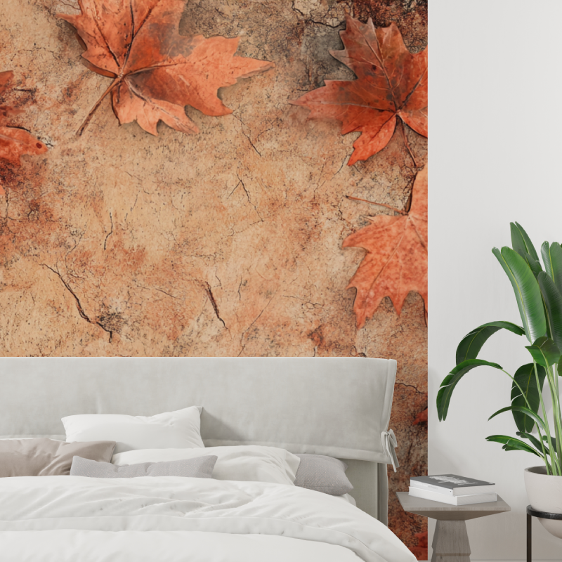 Papier peint terracotta effet b...patine tapisserie tendance