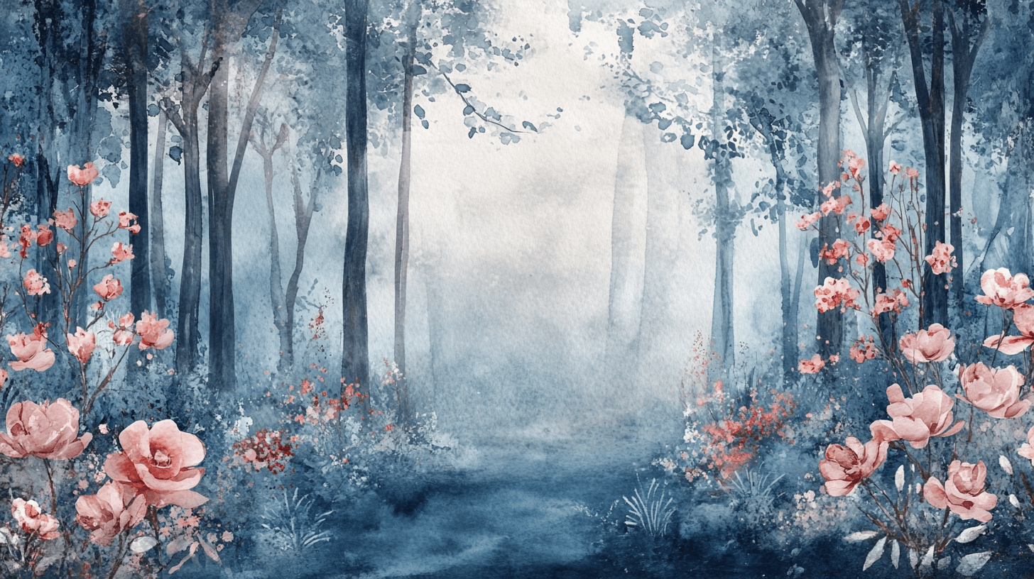 Papier Peint Aquarelle Jardin Enchanté