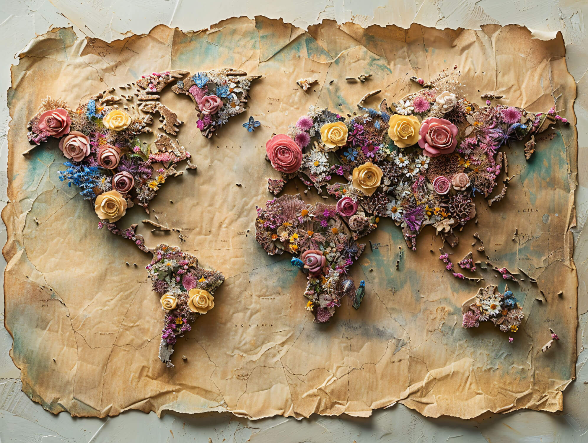 Papier Peint Trompe L'oeil Carte Du Monde