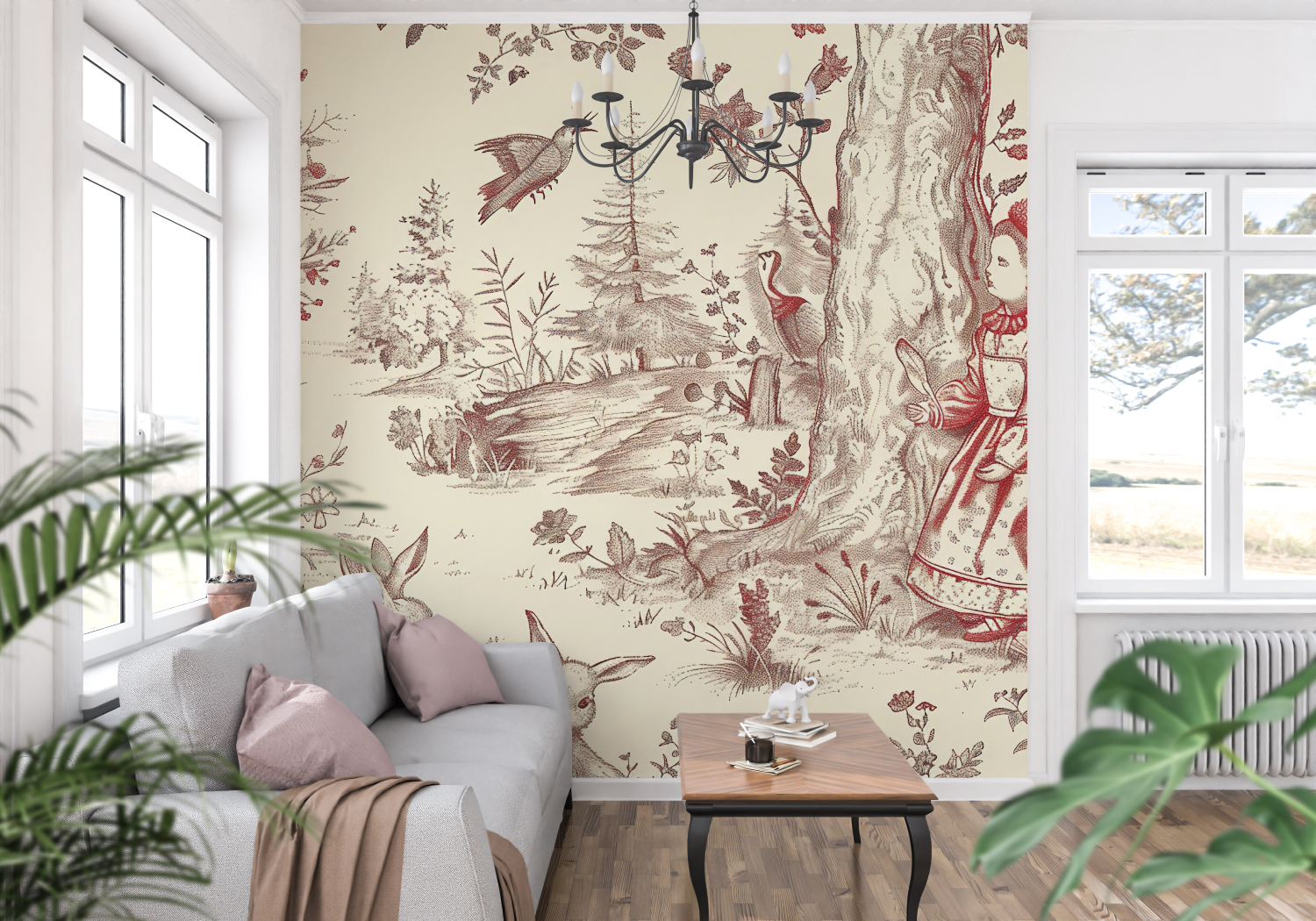 Papier Peint Toile De Jouy Chambre Enfant - tapisserie