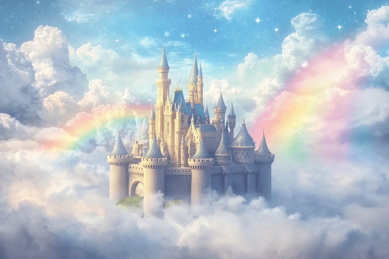 Papier Peint Princesse Château et Nuage