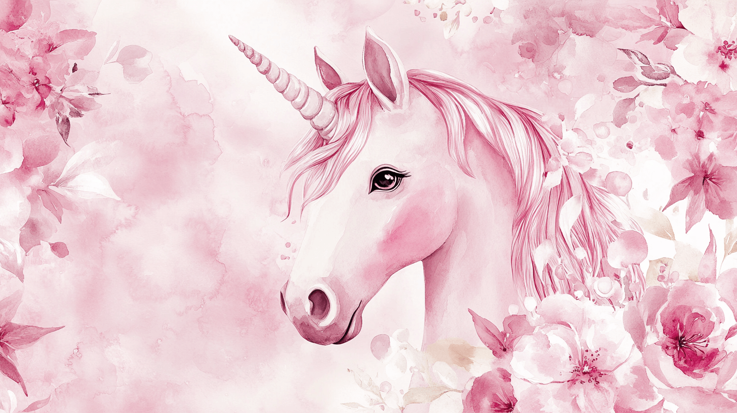 Papier Peint Chambre Thème Licorne Chambre Rose
