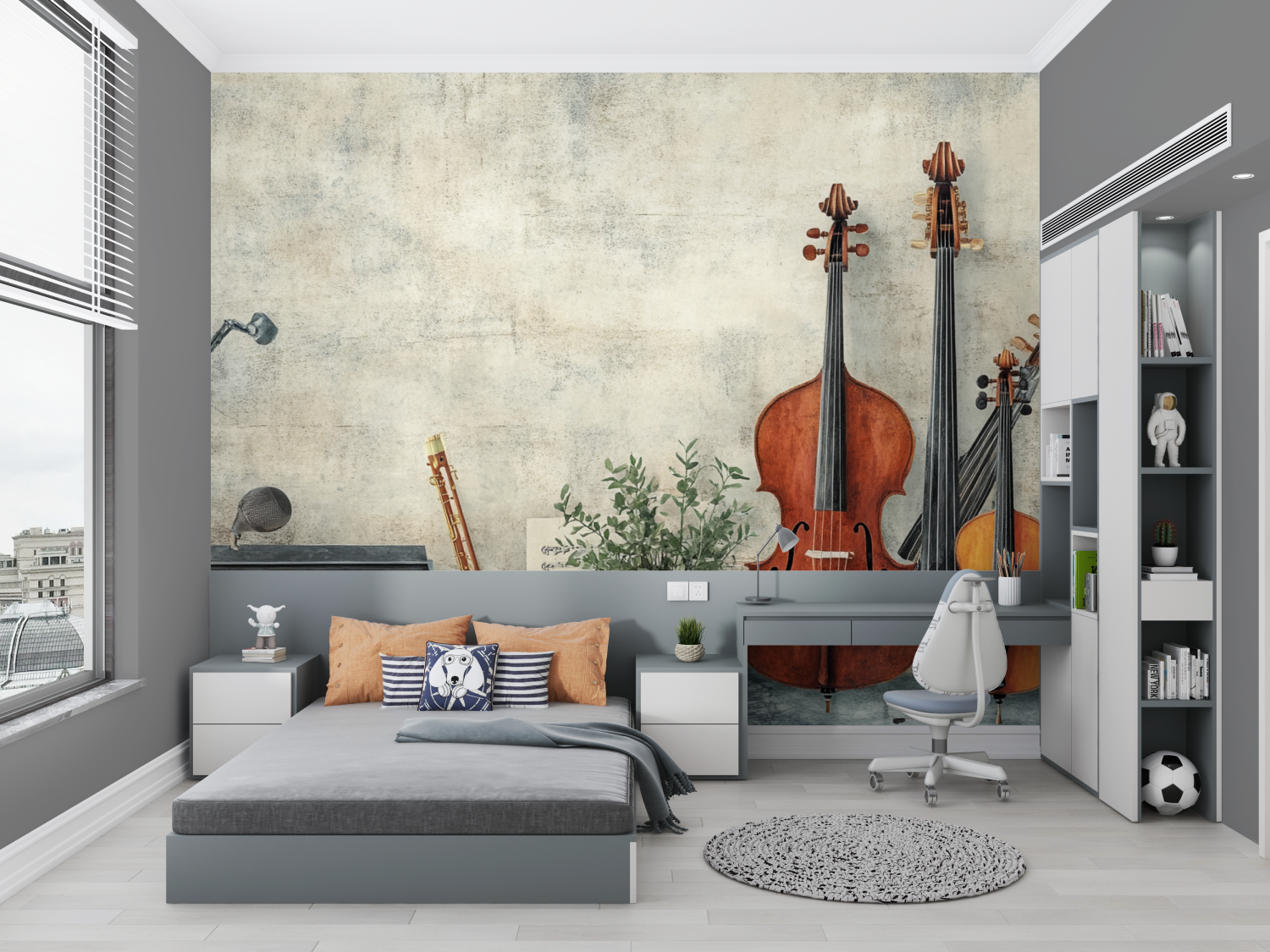 Papier peint musicien instrument chambre petit