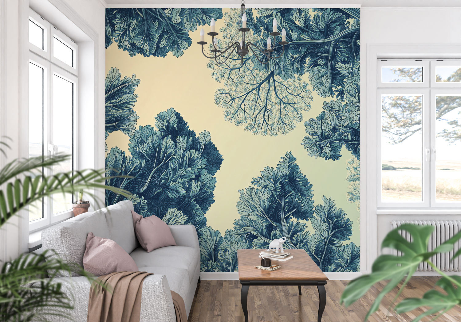 Papier Peint Toile De Jouy Tendance 2024 - trompe l'oeil