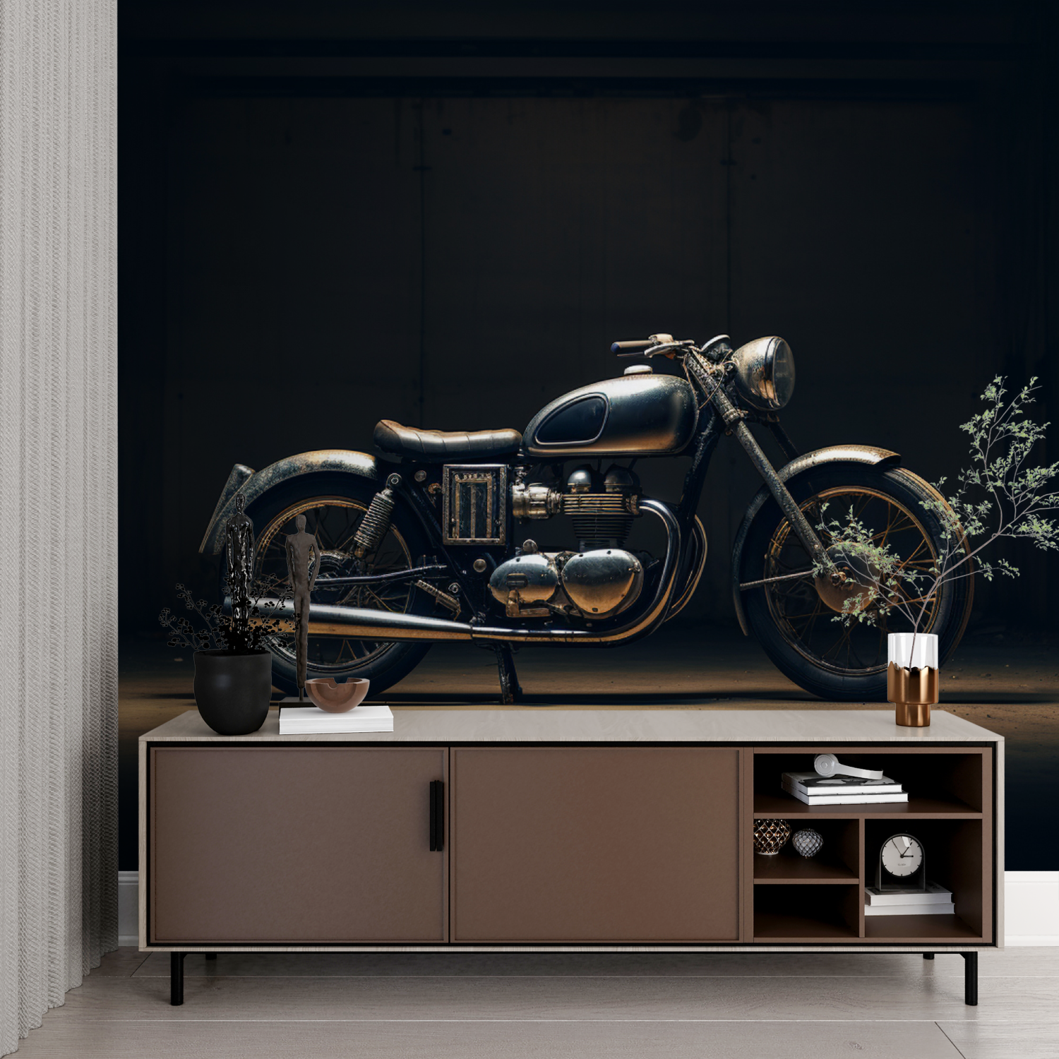 Papier peint moto roadster imprime