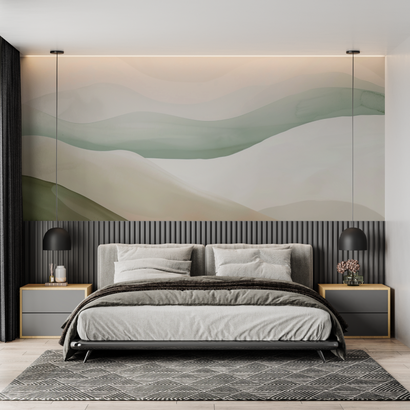 Papier peint aquarelle panoramique mural adulte