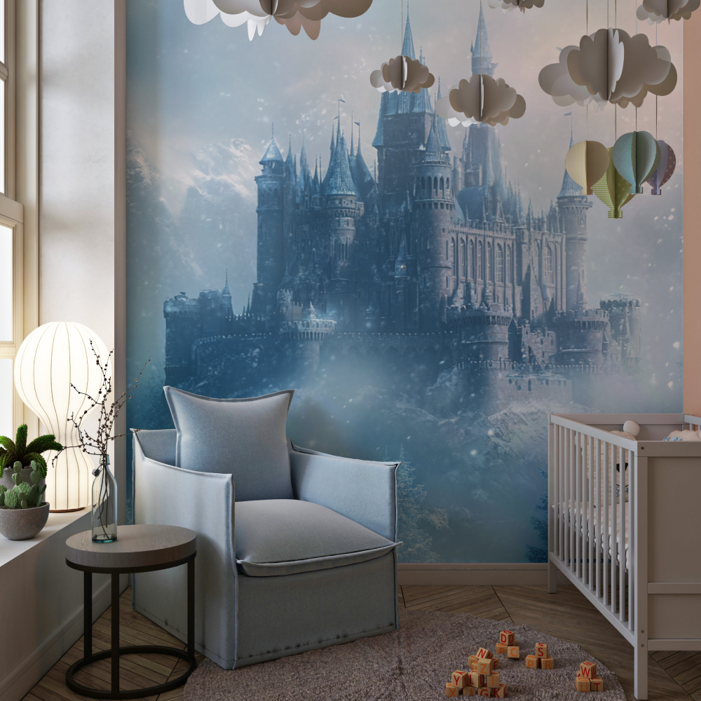 Papier peint princesse chateau glacial chambre de fille