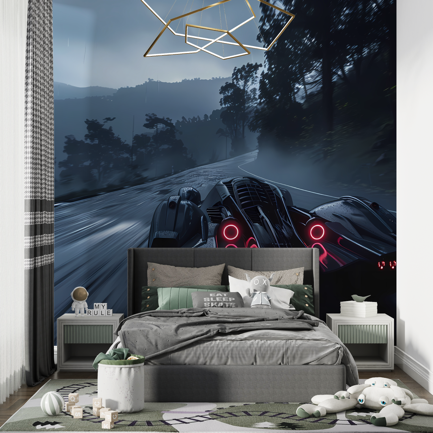 Papier peint 3d pour chambre ad...ing voit chambre de garcon