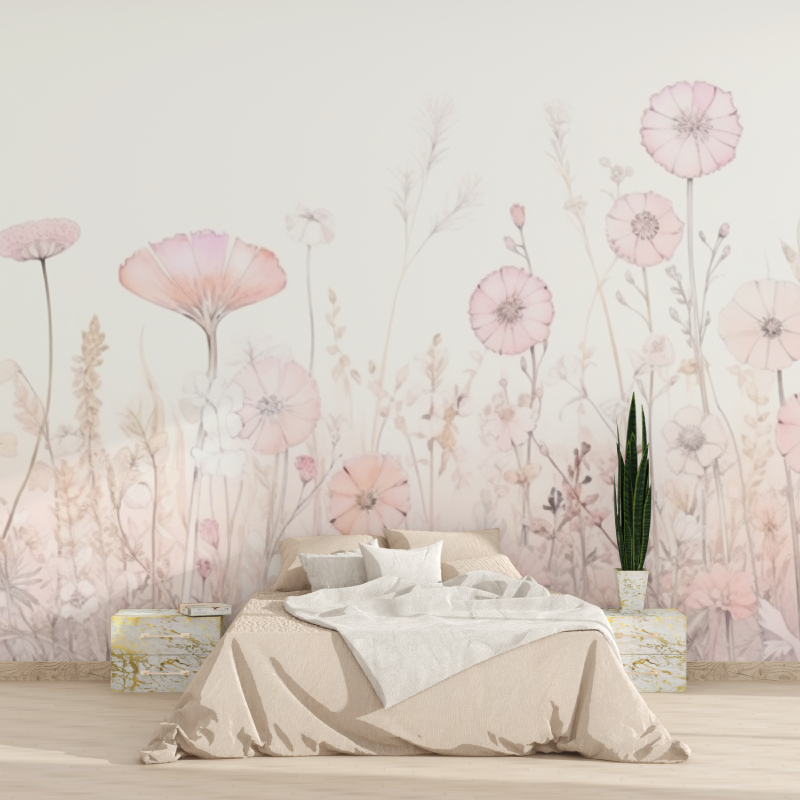 Papier peint aquarelle fleurs claires tapisserie 2025
