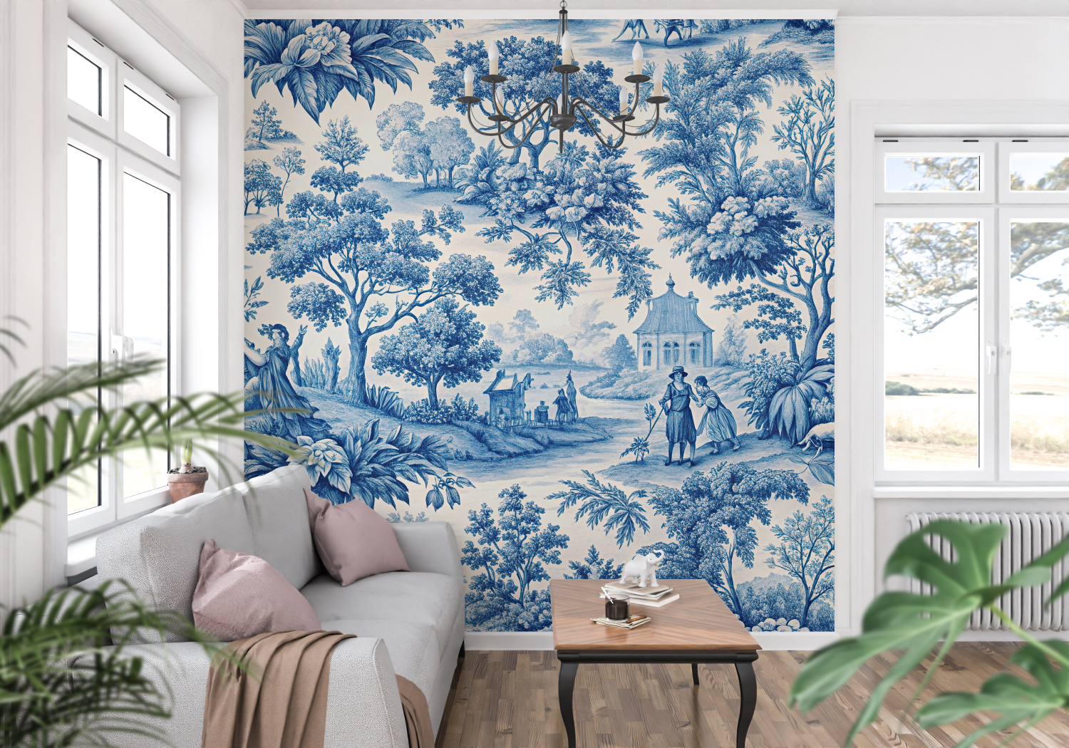 Papier Peint Toile de Jouy - tapisserie