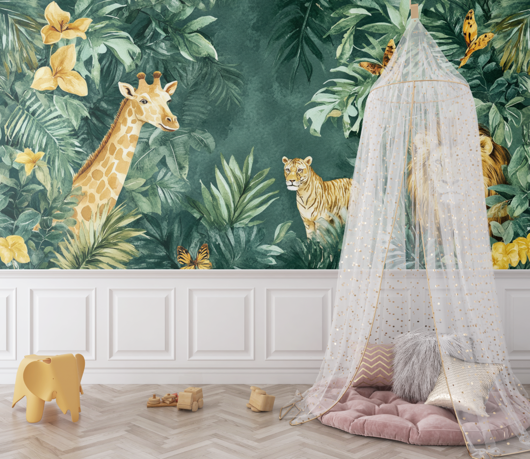 Papier peint richesse de la jungle bebe