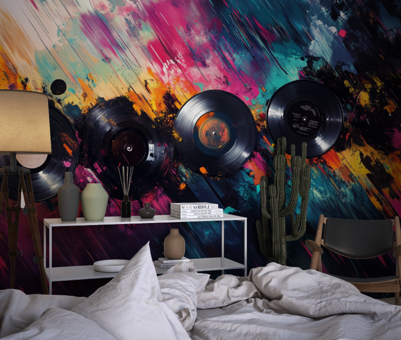 Papier peint panoramique musique chambre dado1