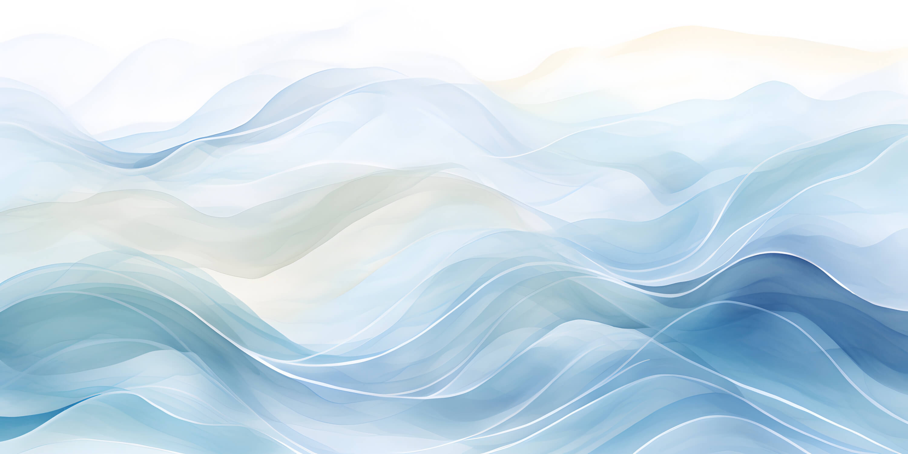 Papier Peint Aquarelle Vague Bleu